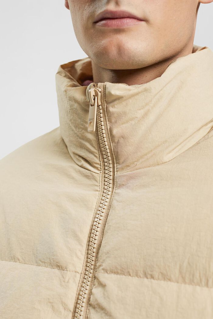 Puffer jacket with down padding, BEIGE, detail image number 0