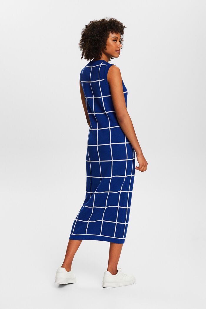 Jacquard-Knit Sleeveless Midi Dress, BRIGHT BLUE 4, detail image number 3
