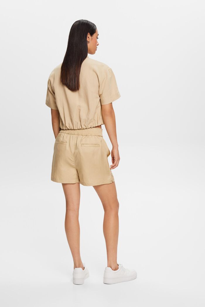 Pull-on shorts, linen blend, SAND, detail image number 3