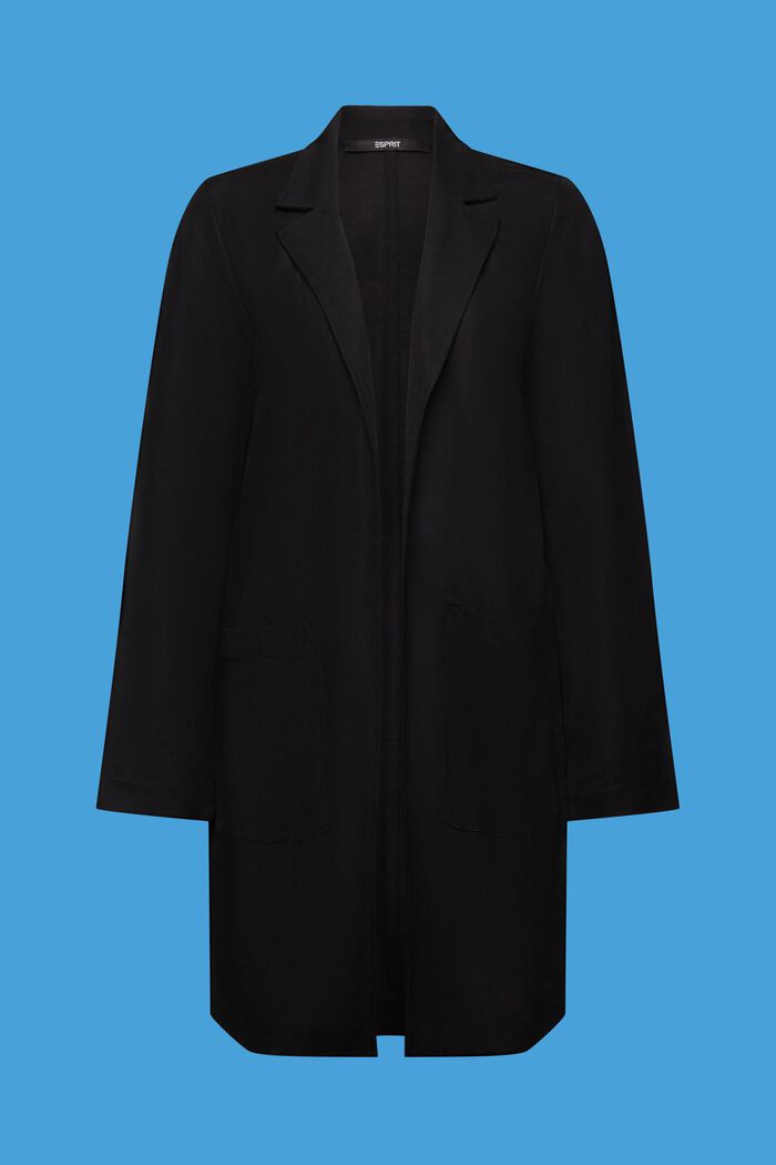 Long jersey blazer, LENZING™ ECOVERO™, BLACK, detail image number 5