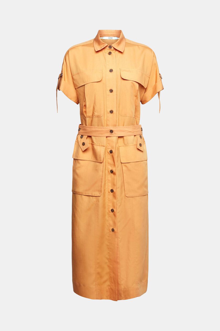 Blended linen: shirt dress with a belt