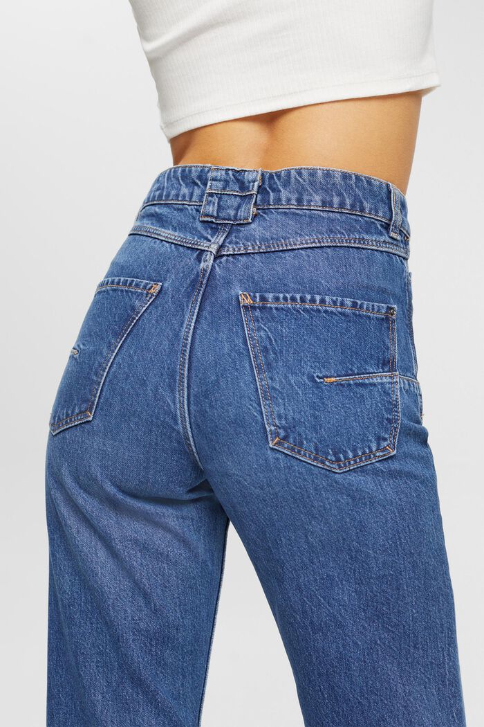 High-Rise Straight Jeans, BLUE MEDIUM WASHED, detail image number 4