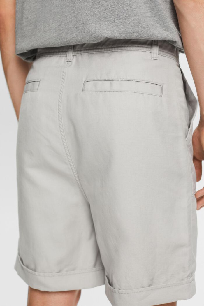 Bermuda shorts, cotton-linen blend, LIGHT GREY, detail image number 4