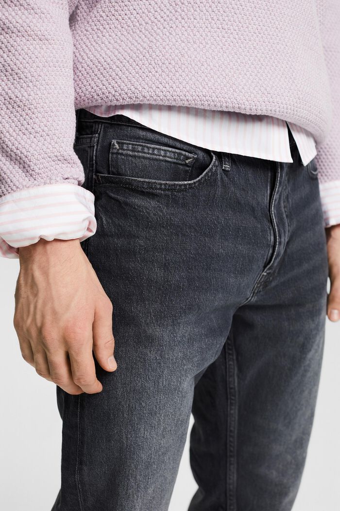 Regular Tapered Jeans, BLACK MEDIUM WASH, detail image number 4