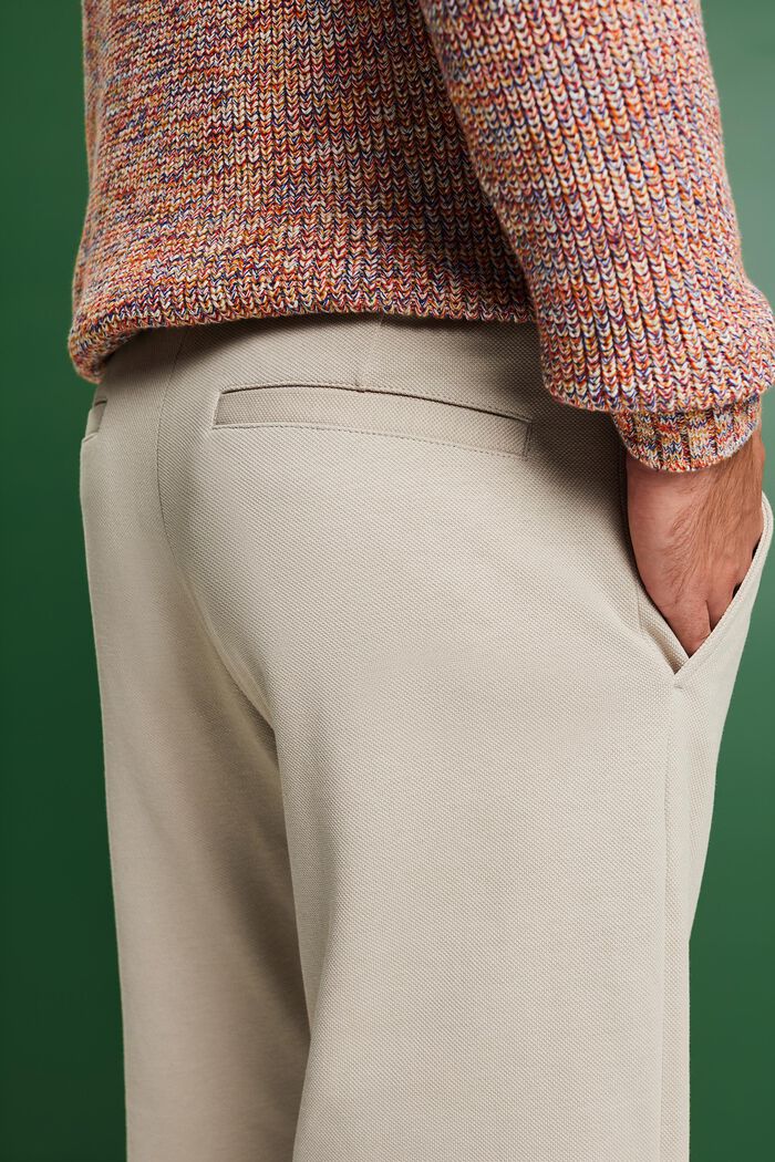 Knitted Cotton Blend Pants, BEIGE, detail image number 4