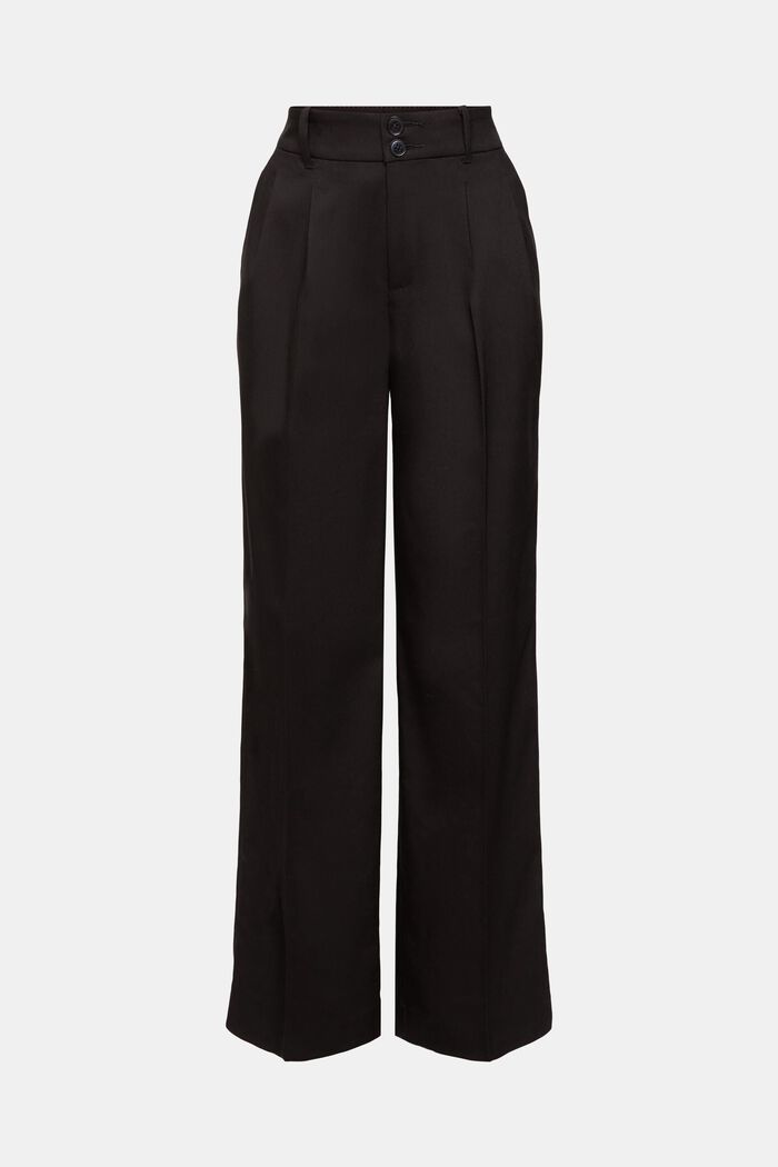 High rise wide leg trousers, BLACK, detail image number 8