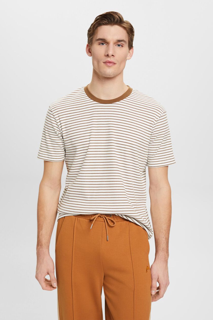 Ribbed and striped T-shirt