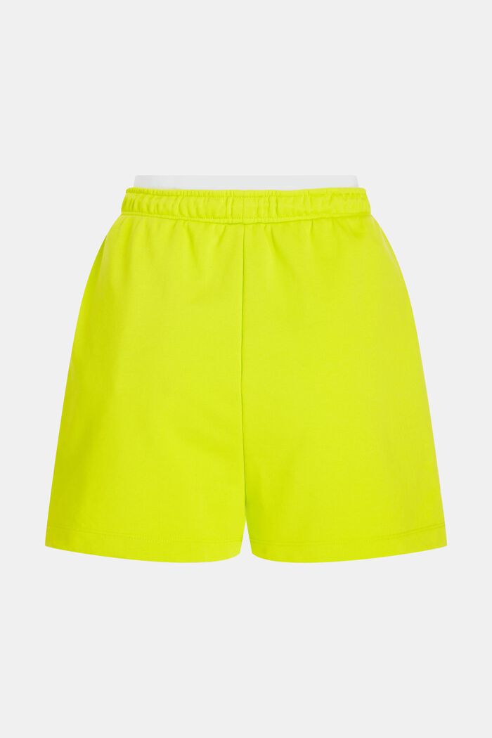 Double Waistband Relaxed Sweat Shorts, LIME YELLOW, detail image number 6
