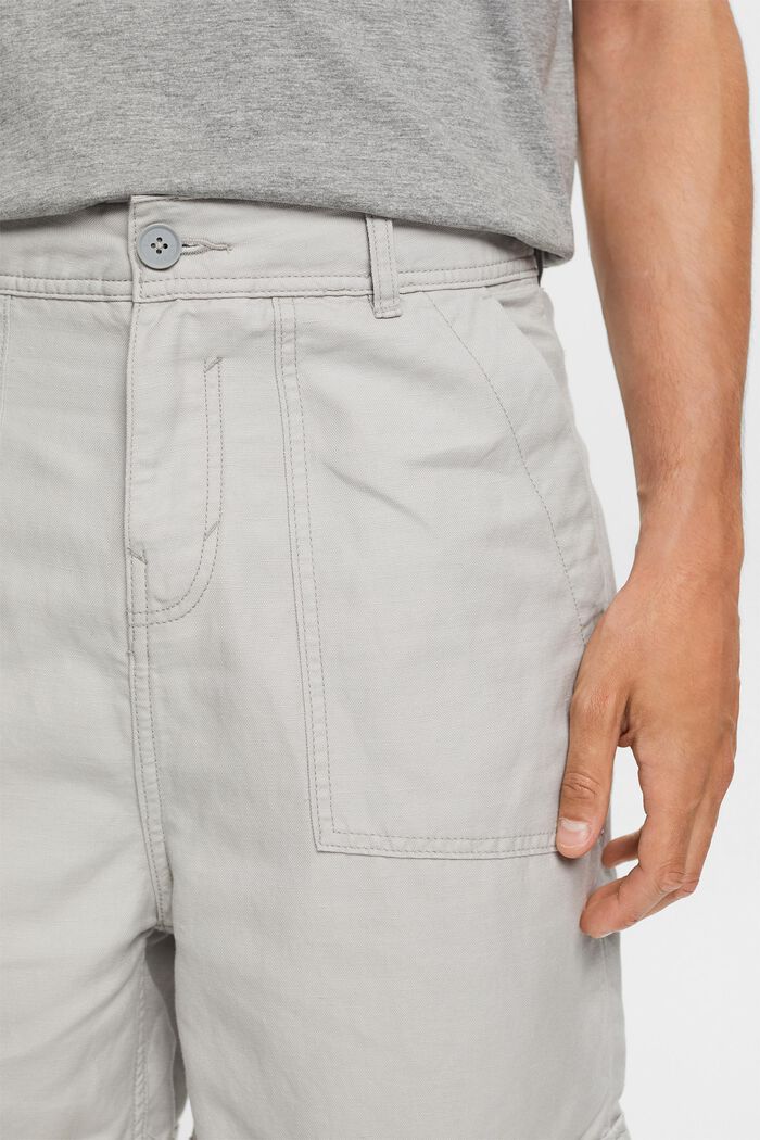 Bermuda shorts, cotton-linen blend, LIGHT GREY, detail image number 2