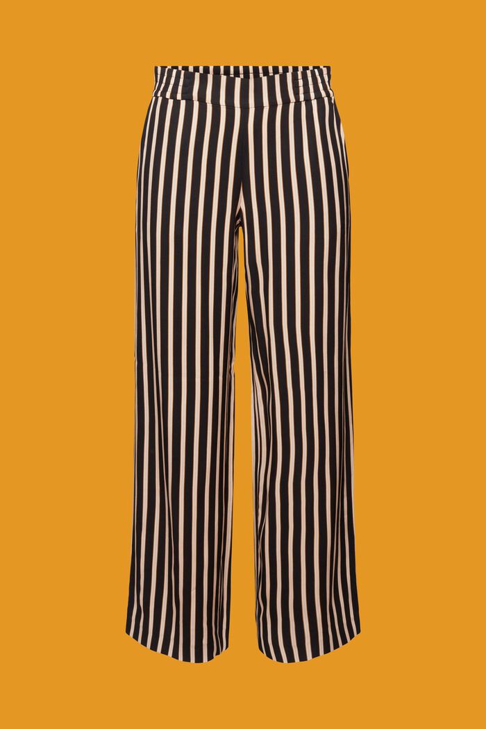 Striped Wide Leg Pants, BLACK, detail image number 6