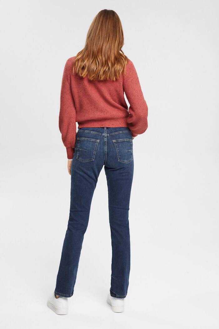 Mid-Rise Straight Jeans, BLUE DARK WASHED, detail image number 4