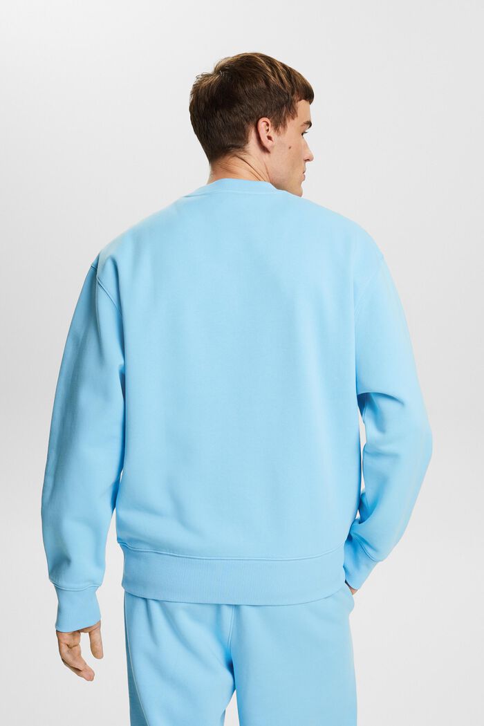 Unisex Cotton Fleece Logo Sweatshirt, LIGHT TURQUOISE, detail image number 3