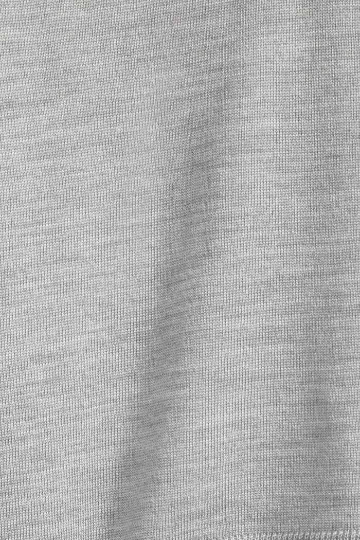 Cropped Super Fine Merino Wool Sweater, MEDIUM GREY 5, detail image number 4