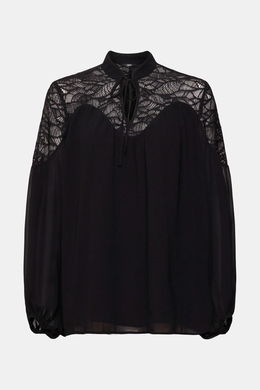 Chiffon blouse with lace