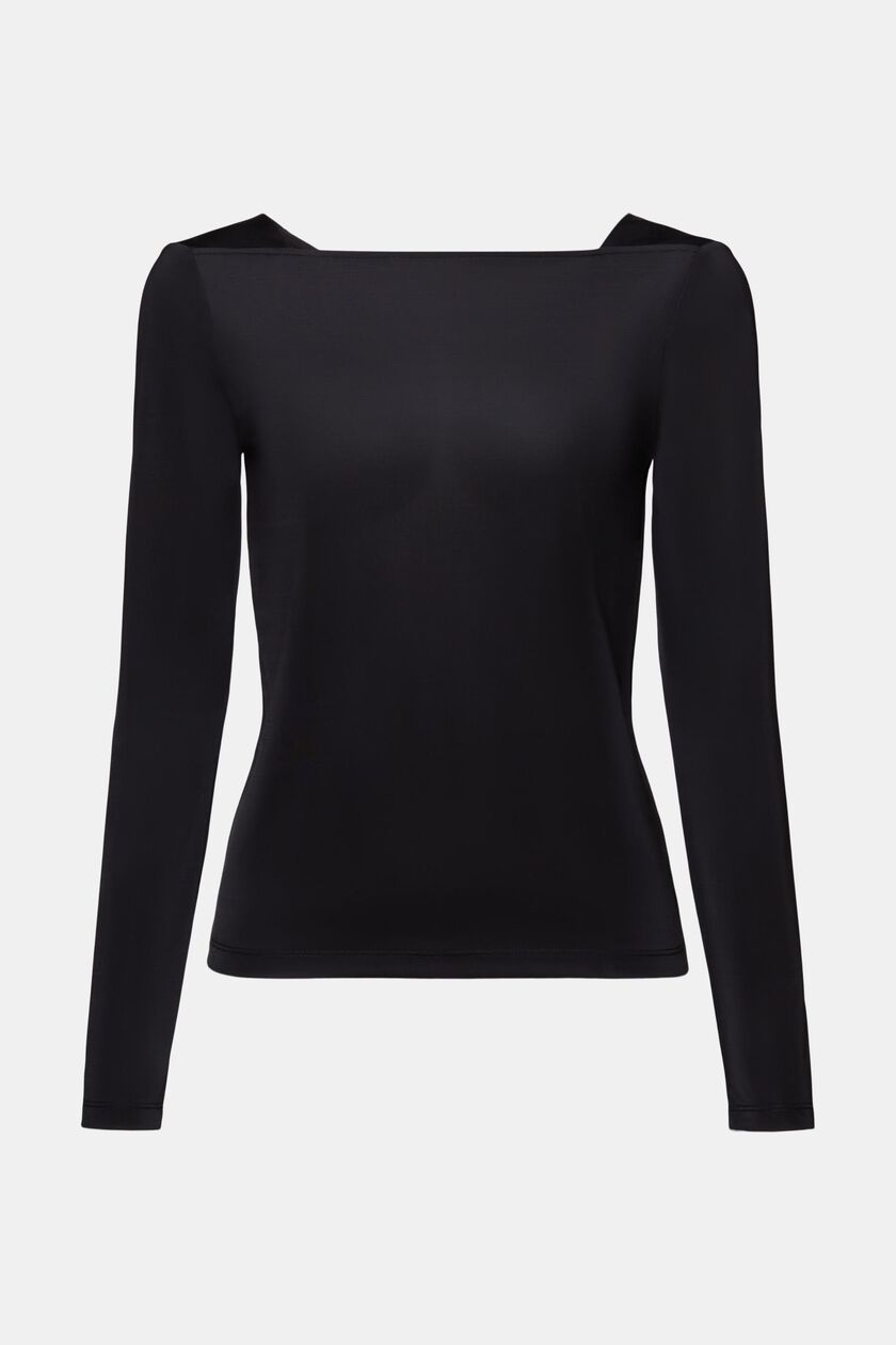 Square-Neck Long-Sleeve Top