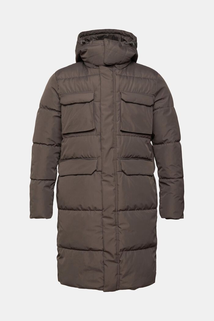 Quilted coat with detachable hood, KHAKI GREEN, detail image number 2