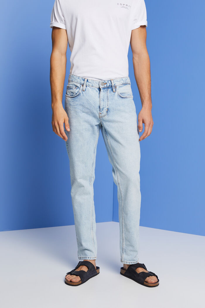 Stretch cotton jeans, BLUE LIGHT WASHED, detail image number 0