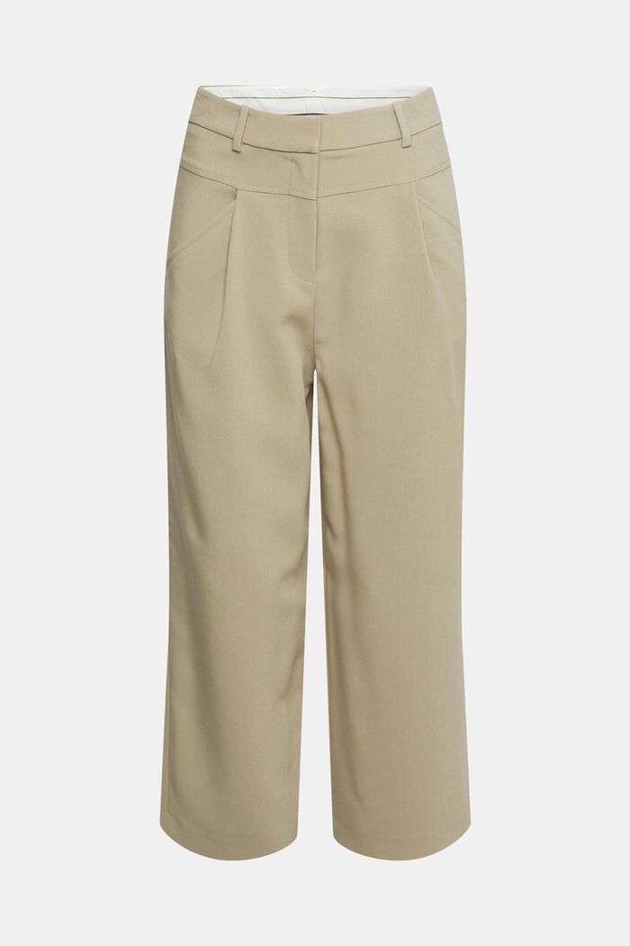 High-rise culottes with waist pleats, PALE KHAKI, detail image number 6