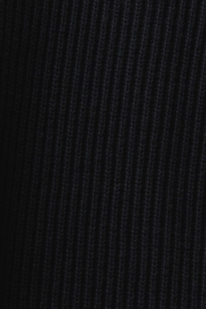 Rib-Knit V-Neck Cardigan, BLACK, detail image number 4