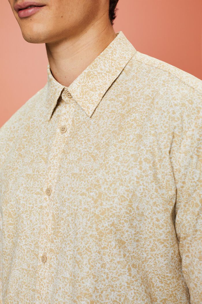 Patterned shirt, 100% cotton, SAND, detail image number 2