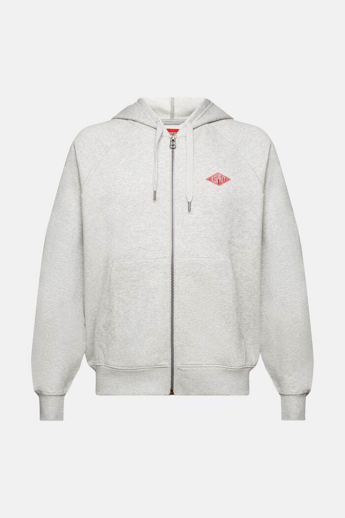 Logo Embroidered Hoodie, LIGHT GREY, detail image number 7