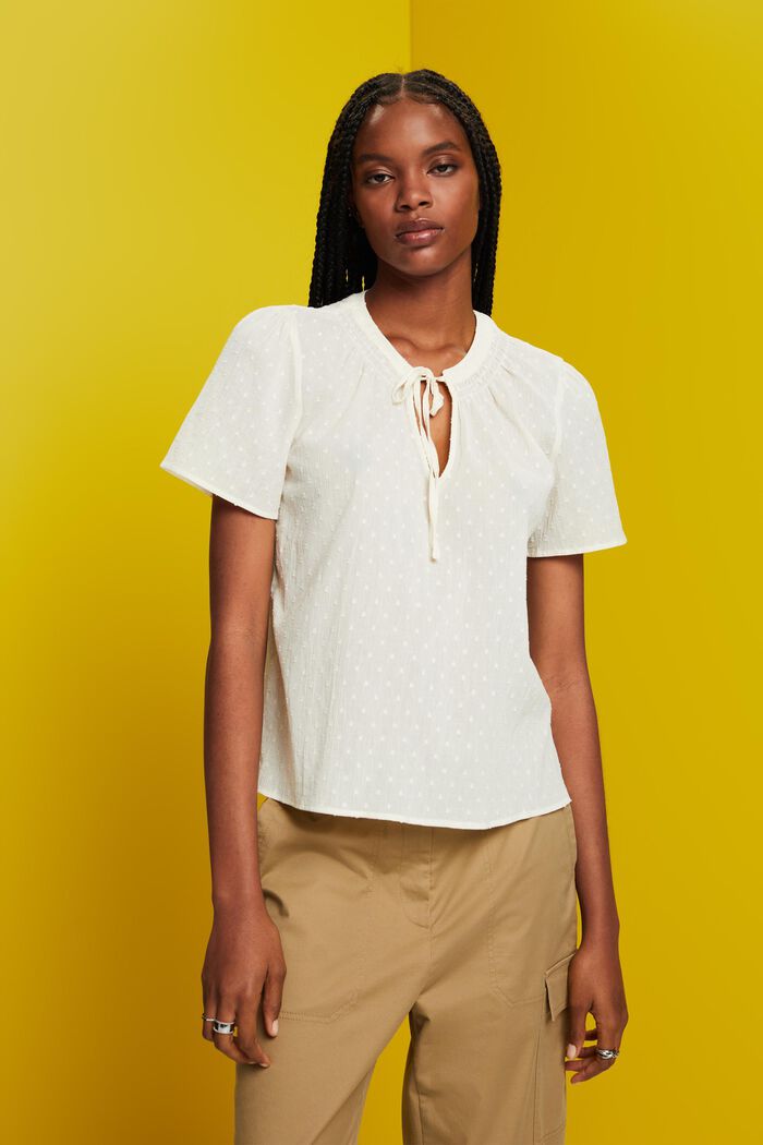 Plumetis blouse, 100% cotton, ICE, detail image number 0