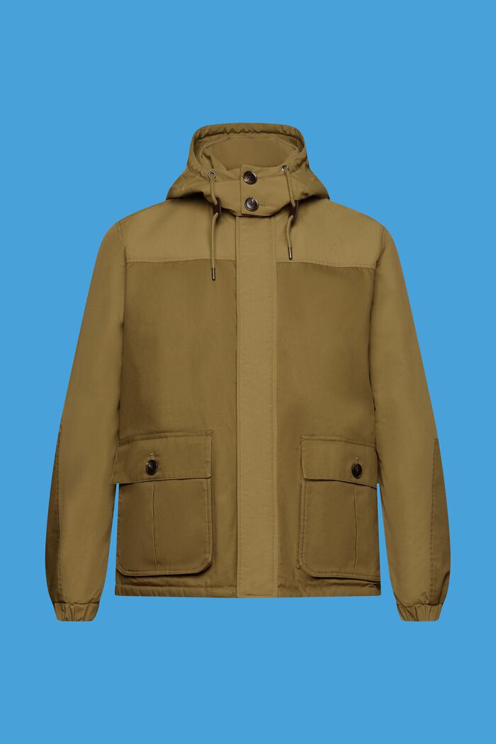 Utility jacket with detachable hood, LIGHT KHAKI, detail image number 6