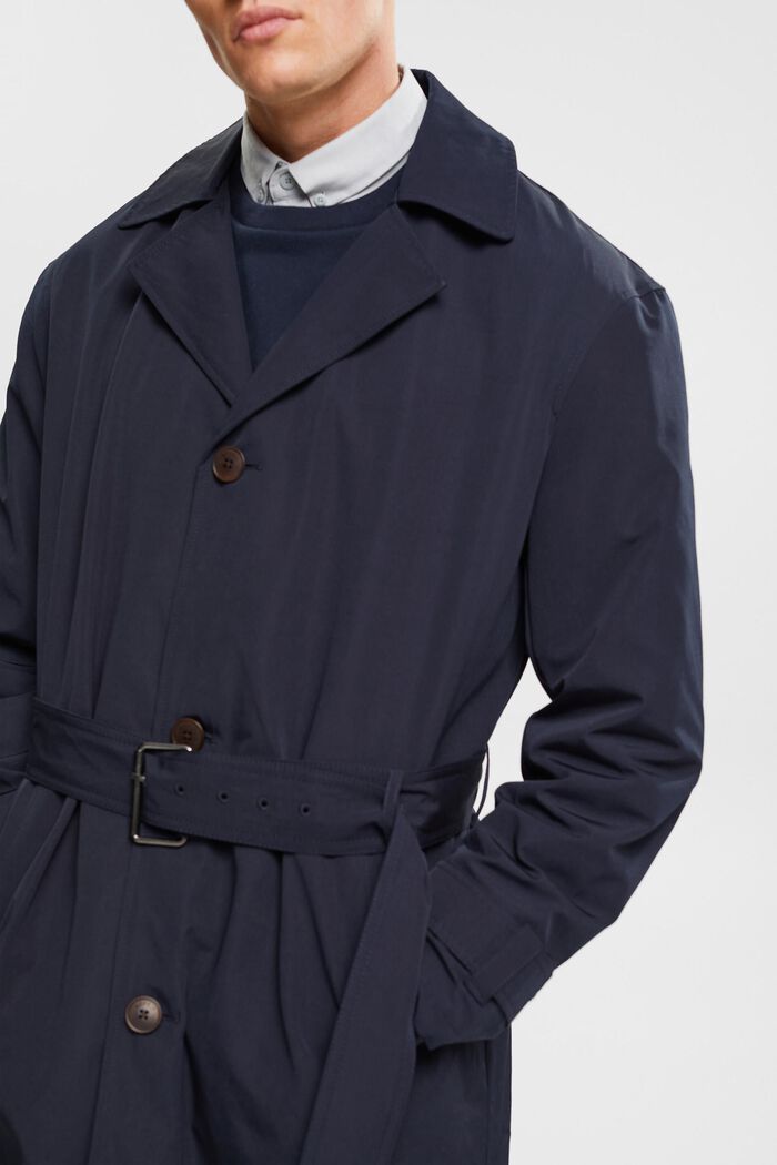 Trench coat with belt, NAVY, detail image number 0