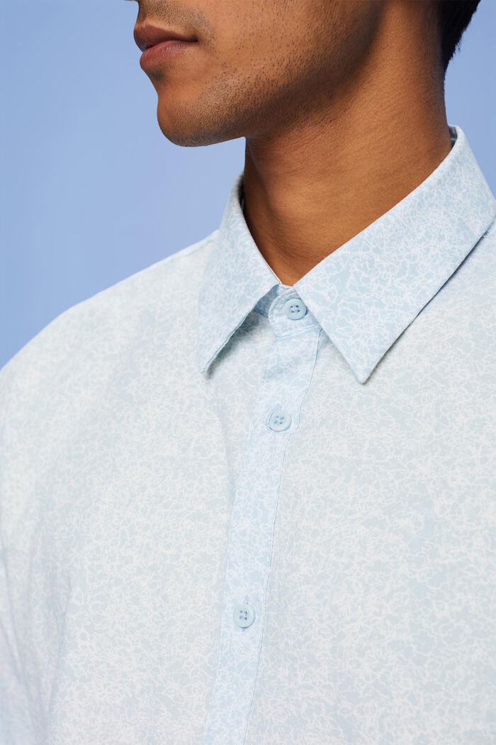 Patterned shirt, 100% cotton, LIGHT BLUE LAVENDER, detail image number 2