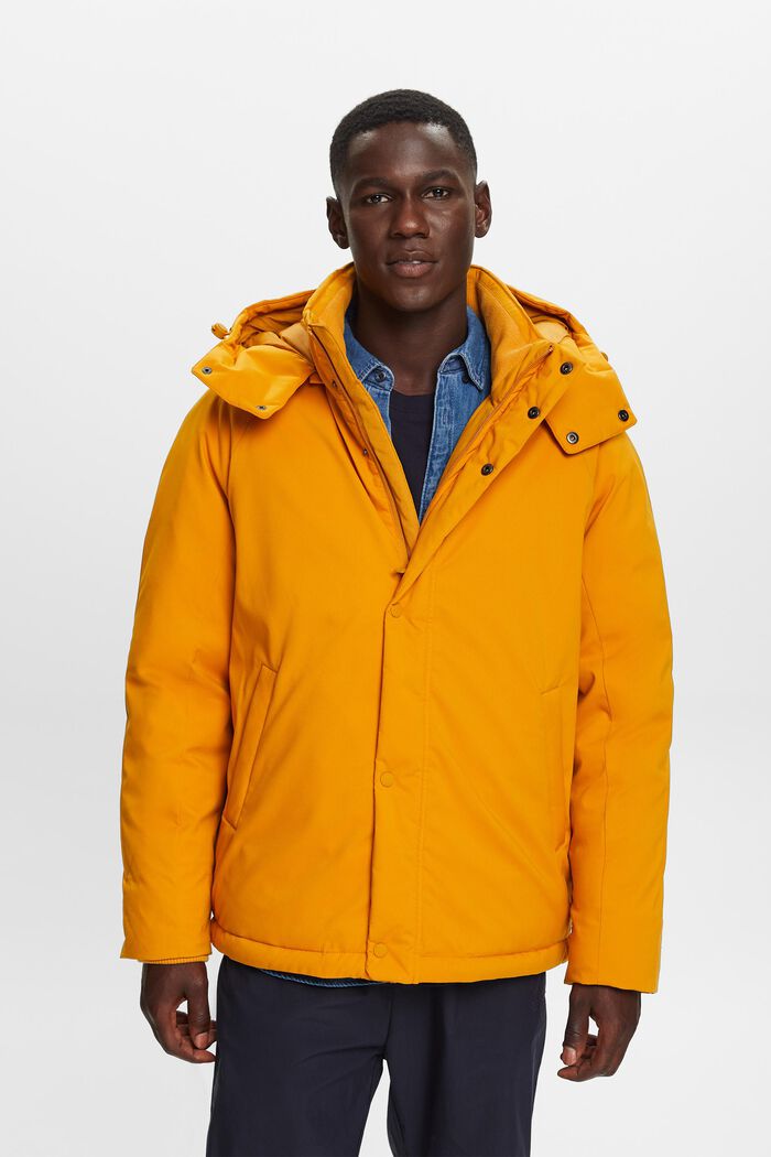 Recycled: down jacket with detachable hood, HONEY YELLOW, detail image number 2