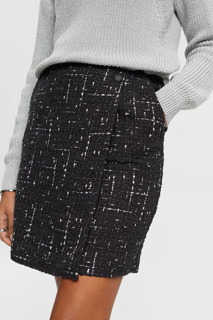 Bouclé mini skirt, BLACK, detail image number 0