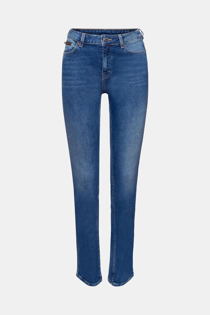 High-rise straight leg jeans, BLUE MEDIUM WASHED, detail image number 6