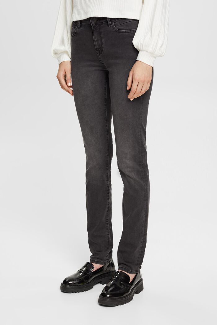Mid-rise slim fit stretch jeans, Dual Max, GREY DARK WASHED, detail image number 0