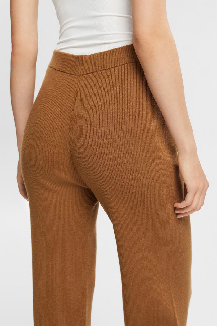 High-rise knit trousers, LENZING™ ECOVERO™, CARAMEL, detail image number 0