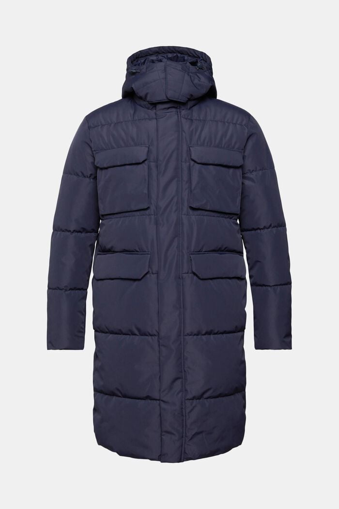 Quilted coat with detachable hood, NAVY, detail image number 5