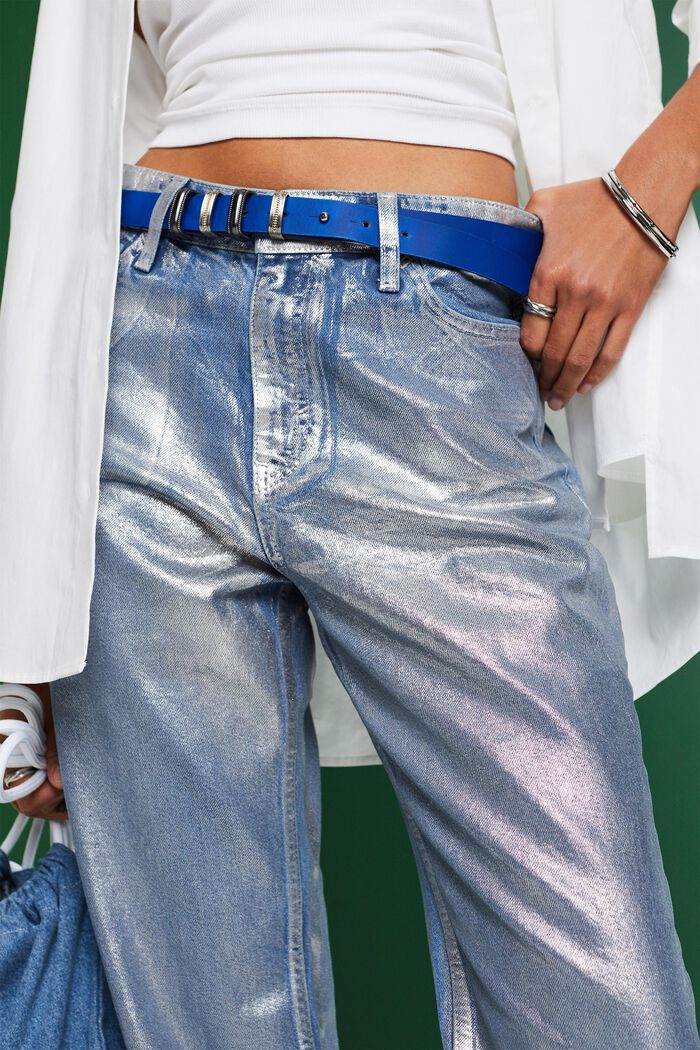Metallic Retro Straight Jeans, GREY RINSE, detail image number 3