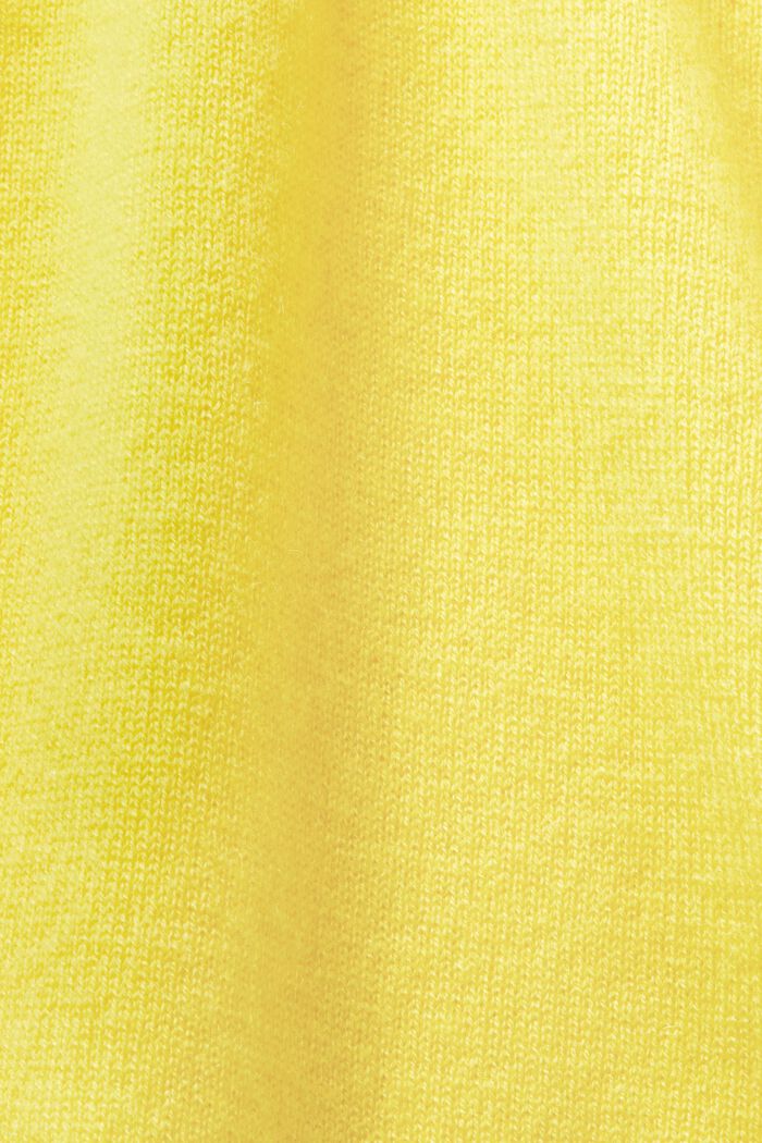Cashmere Short-Sleeve Sweater, YELLOW, detail image number 6