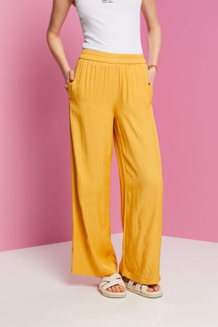 Wide leg trousers, LENZING™ ECOVERO™, SUNFLOWER YELLOW, detail image number 0