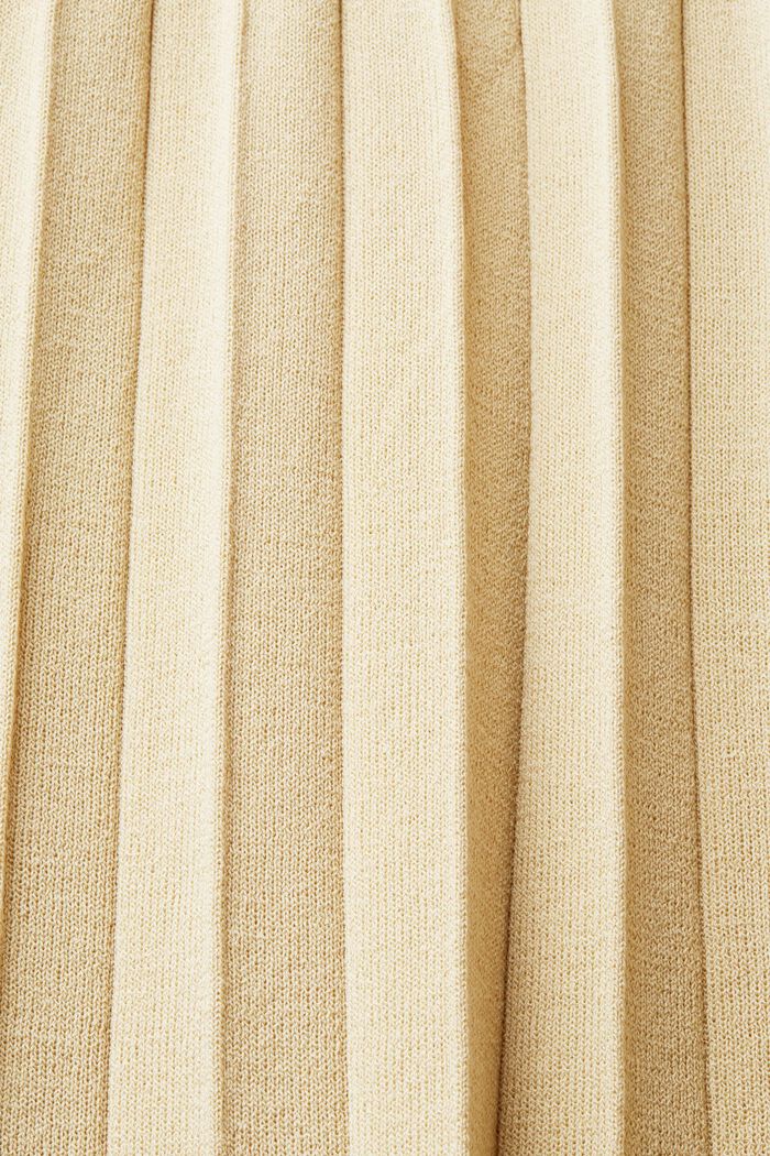 Pleated and sleeveless maxi dress with crewneck, LIGHT BEIGE, detail image number 5