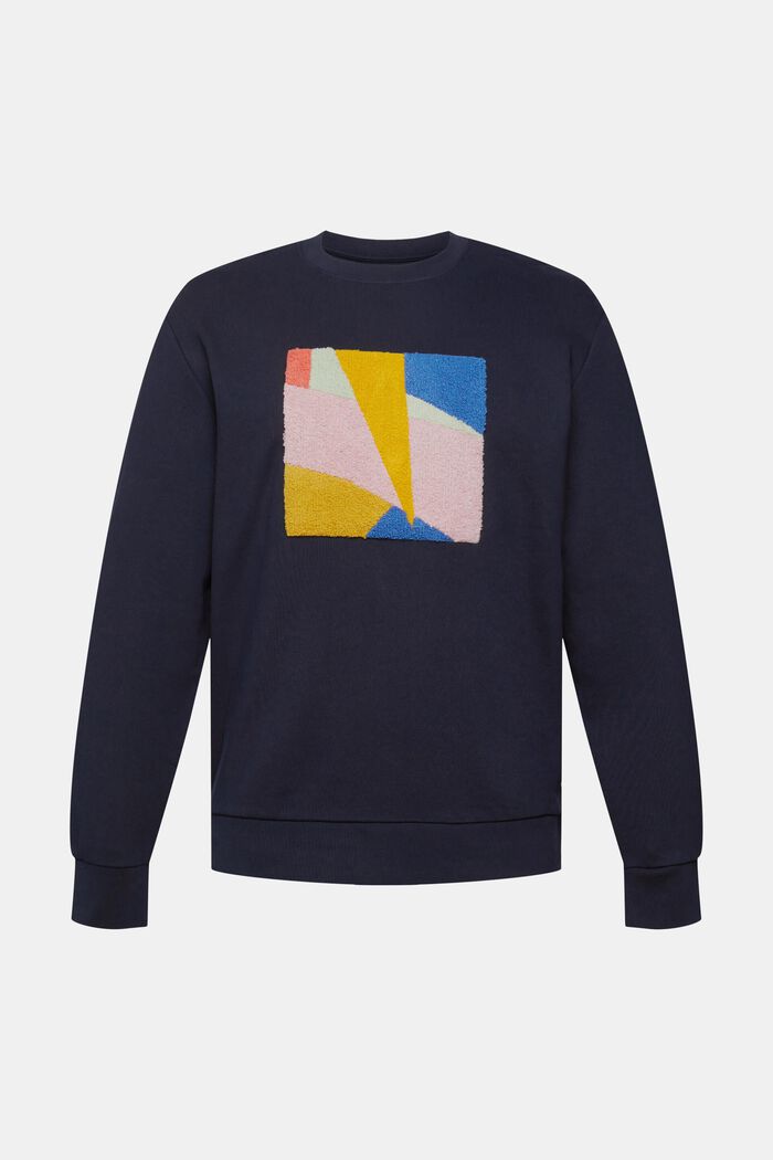 Sustainable cotton sweatshirt with applique, NAVY, detail image number 2