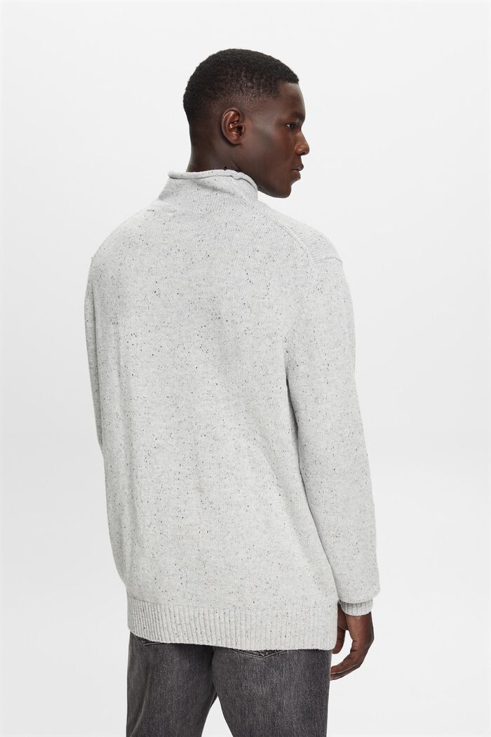 Wool-Blend Mockneck Sweater, LIGHT GREY, detail image number 4