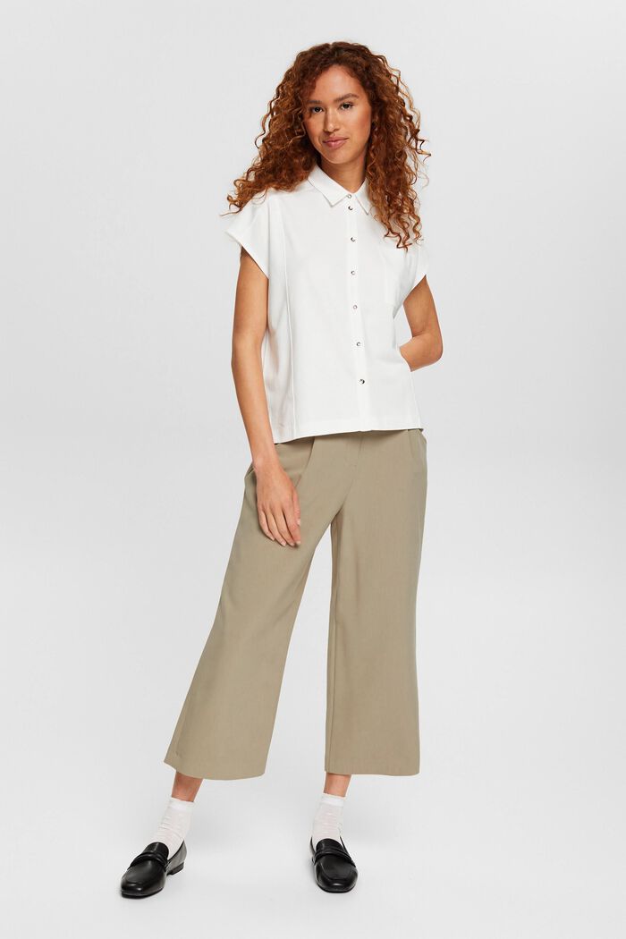 High-rise culottes with waist pleats, PALE KHAKI, detail image number 3