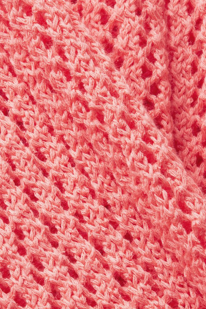 Open-Knit Cardigan, CORAL, detail image number 4