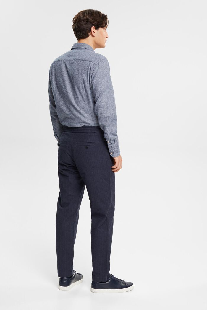 Pinstripe trousers with drawstring waistband, DARK BLUE, detail image number 3