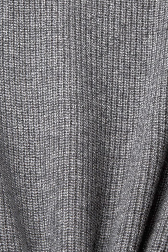 Wool Blend Rib-Knit Vest, MEDIUM GREY, detail image number 1