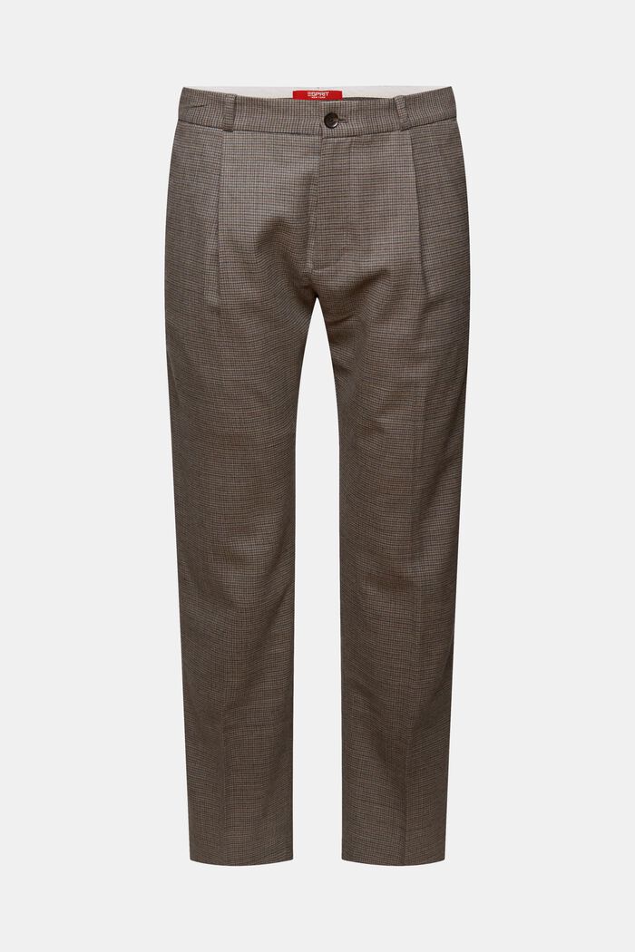 Houndstooth wool trousers, BROWN GREY 3, detail image number 7