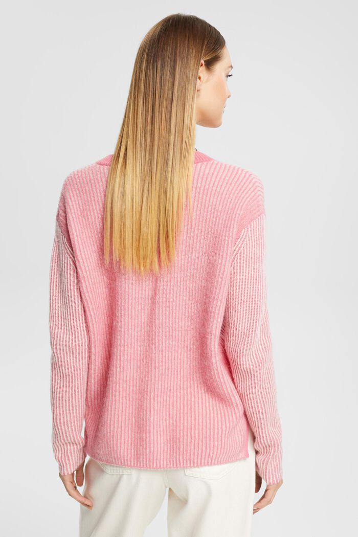 Two-tone jumper with alpaca, PINK, detail image number 3