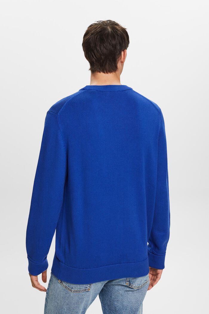 Cotton Crewneck Sweatshirt, BRIGHT BLUE, detail image number 3