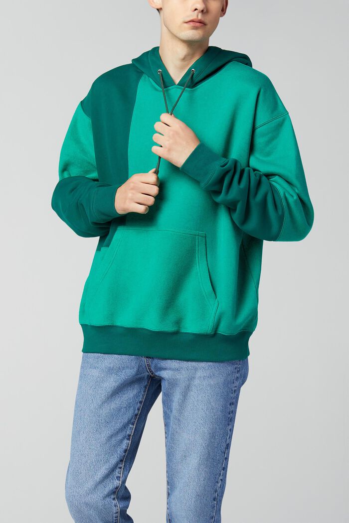 Unisex sweatshirt in a patchwork look, GREEN, detail image number 2