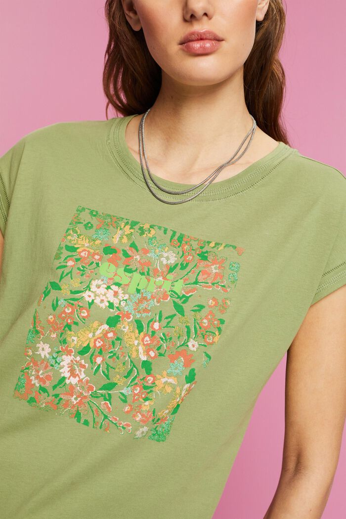 Logo t-shirt with print, PISTACHIO GREEN, detail image number 2